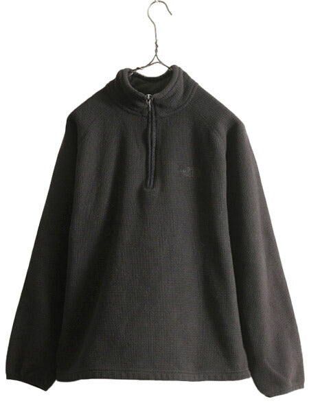 ノースフェイス ワッフル フリース ジャケット メンズ S / 古着 The North Face アウトドア ブルゾン プルオーバー ハーフジップ ブラック