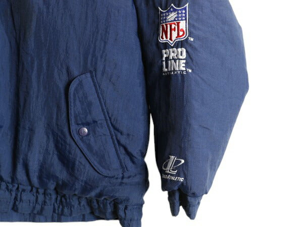 90s NFL オフィシャル カウボーイズ ナイロン スタジアム ジャンパー メンズ XL オールド ジャケット 中綿 キルティング ライナー アメフト