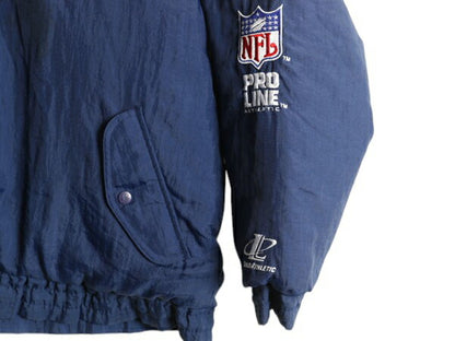 90s NFL オフィシャル カウボーイズ ナイロン スタジアム ジャンパー メンズ XL オールド ジャケット 中綿 キルティング ライナー アメフト