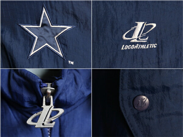 90s NFL オフィシャル カウボーイズ ナイロン スタジアム ジャンパー メンズ XL オールド ジャケット 中綿 キルティング ライナー アメフト