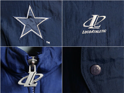 90s NFL オフィシャル カウボーイズ ナイロン スタジアム ジャンパー メンズ XL オールド ジャケット 中綿 キルティング ライナー アメフト