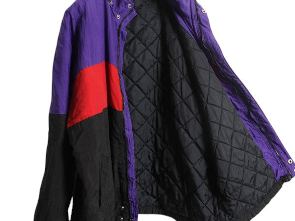 90s リーボック 中綿 ナイロン ジャケット メンズ M 古着 オールド REEBOK フルジップ ジャンパー ハイネック キルティング ライナー 付き