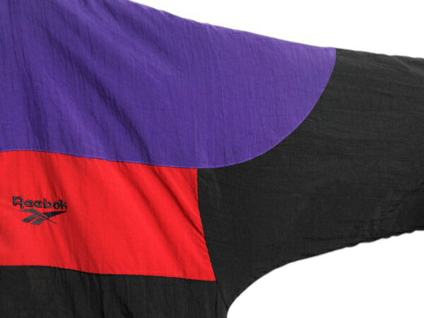 90s リーボック 中綿 ナイロン ジャケット メンズ M 古着 オールド REEBOK フルジップ ジャンパー ハイネック キルティング ライナー 付き