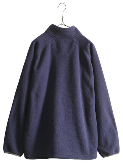 ノースフェイス ワッフル フリース ジャケット メンズ XL / The North Face アウトドア ブルゾン プルオーバー ハーフジップ ハイネック 紺