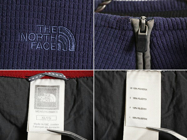 ノースフェイス ワッフル フリース ジャケット メンズ XL / The North Face アウトドア ブルゾン プルオーバー ハーフジップ ハイネック 紺