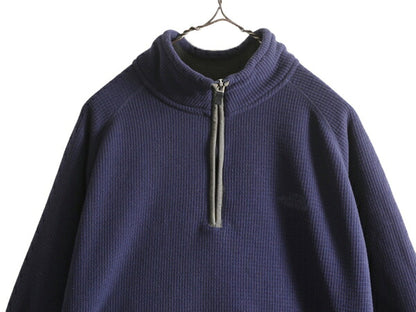 ノースフェイス ワッフル フリース ジャケット メンズ XL / The North Face アウトドア ブルゾン プルオーバー ハーフジップ ハイネック 紺