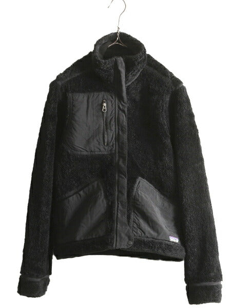 08年製 パタゴニア リバーシブル フリース ジャケット レディース S / 古着 Patagonia 毛長 パイル シンチラ フルジップ ブルゾン ブラック