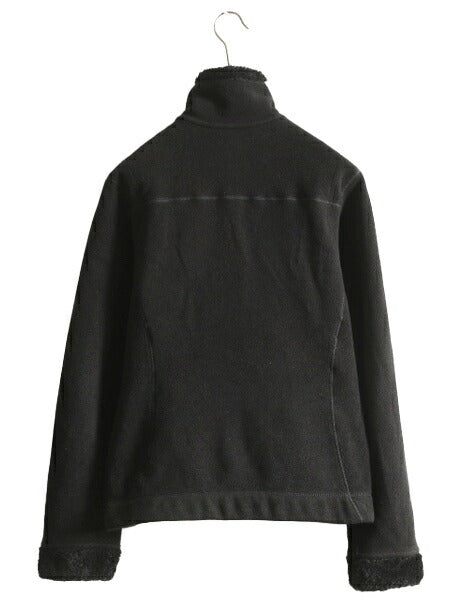 08年製 パタゴニア リバーシブル フリース ジャケット レディース S / 古着 Patagonia 毛長 パイル シンチラ フルジップ ブルゾン ブラック