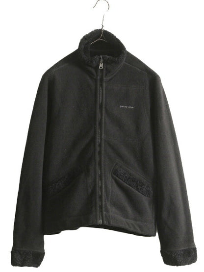 08年製 パタゴニア リバーシブル フリース ジャケット レディース S / 古着 Patagonia 毛長 パイル シンチラ フルジップ ブルゾン ブラック