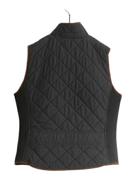 00s LAUREN ラルフローレン 中綿 キルティング ナイロン ベスト レディース L オールド ポロ 重ね着  前開き ハイネック スタンドカラー 黒