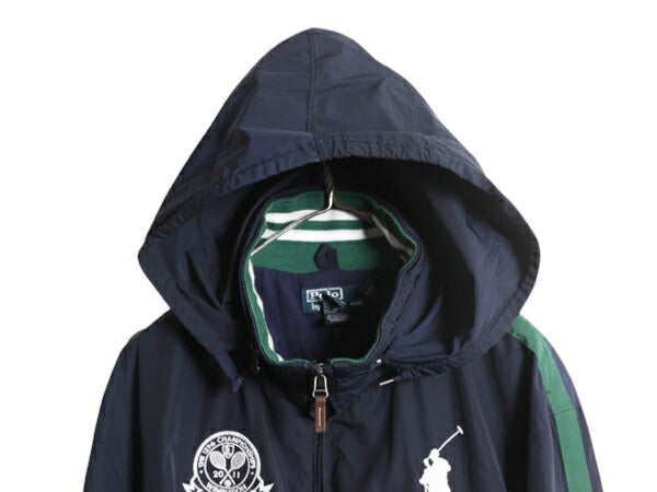 ビッグポニー ポロ ラルフローレン ナイロン ジャケット メンズ XL / テニス ウィンブルドン 125周年 記念 限定モデル フルジップ ブルゾン
