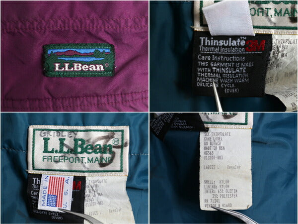 90s USA製 エルエルビーン 中綿 ナイロン アノラック パーカー ジャケット レディース L メンズ M 程/ オールド LLBEAN マウンテンパーカー