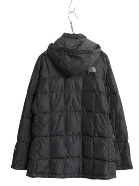 ノースフェイス ダウン ジャケット レディース M 古着 The North Face アウトドア 600フィル フード パーカー フルジップ ハーフ コート 黒