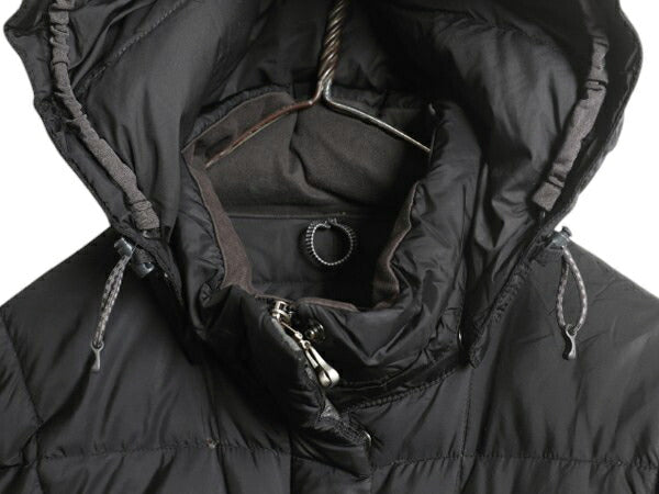 ノースフェイス ダウン ジャケット レディース M 古着 The North Face アウトドア 600フィル フード パーカー フルジップ ハーフ コート 黒