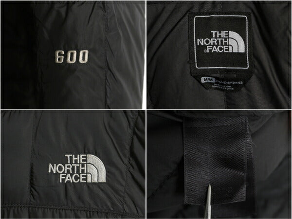 ノースフェイス ダウン ジャケット レディース M 古着 The North Face アウトドア 600フィル フード パーカー フルジップ ハーフ コート 黒