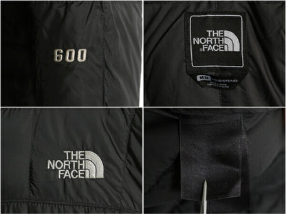 ノースフェイス ダウン ジャケット レディース M 古着 The North Face アウトドア 600フィル フード パーカー フルジップ ハーフ コート 黒