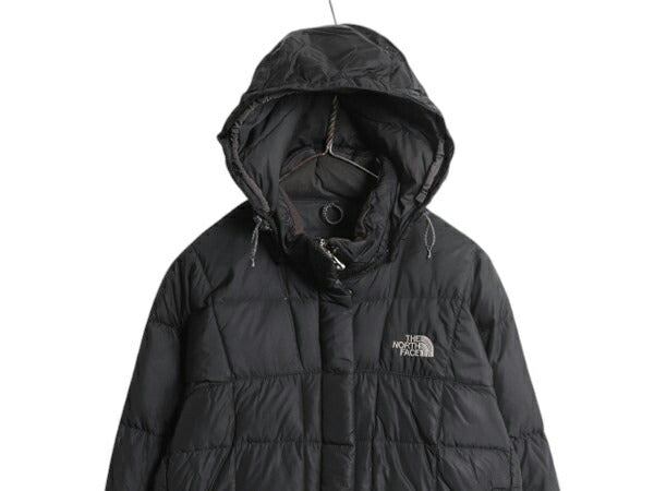 ノースフェイス ダウン ジャケット レディース M 古着 The North Face アウトドア 600フィル フード パーカー フルジップ ハーフ コート 黒