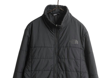 US企画 ノースフェイス 中綿 キルティング ナイロン ジャケット メンズ S 黒 The North Face アウトドア ハイネック フルジップ ブルゾン