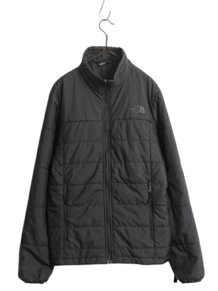 US企画 ノースフェイス 中綿 キルティング ナイロン ジャケット メンズ S 黒 The North Face アウトドア ハイネック フルジップ ブルゾン