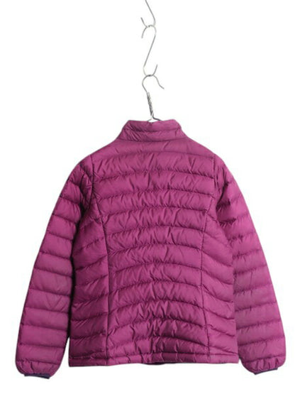 パタゴニア ダウン セーター キッズ XXL レディース M 程/ 古着 Patagonia ナイロン ジャケット ブルゾン ハイネック フルジップ パープル