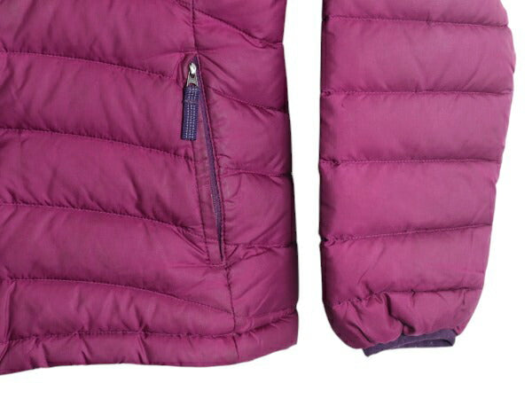パタゴニア ダウン セーター キッズ XXL レディース M 程/ 古着 Patagonia ナイロン ジャケット ブルゾン ハイネック フルジップ パープル