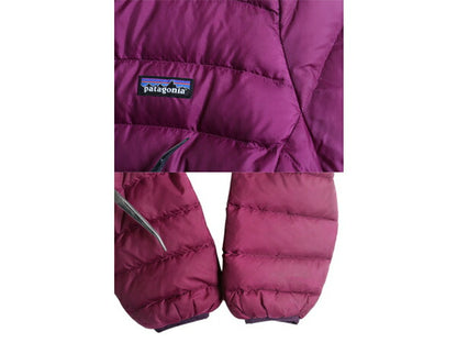 パタゴニア ダウン セーター キッズ XXL レディース M 程/ 古着 Patagonia ナイロン ジャケット ブルゾン ハイネック フルジップ パープル