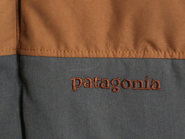 パタゴニア ダウン ベスト メンズ L 古着 13年製 Patagonia アウトドア フルジップ ナイロン キャンバス ワンポイント 600フィル ツートン