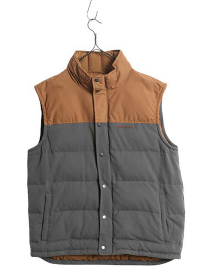 パタゴニア ダウン ベスト メンズ L 古着 13年製 Patagonia アウトドア フルジップ ナイロン キャンバス ワンポイント 600フィル ツートン