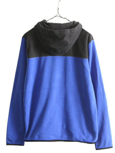 US企画 ノースフェイス フリース パーカー ジャケット メンズ M The North Face アウトドア ブルゾン フルジップ ハイネック 2トーン 黒 青