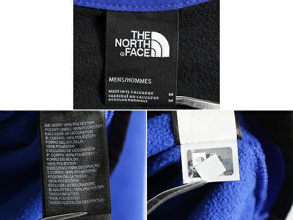 US企画 ノースフェイス フリース パーカー ジャケット メンズ M The North Face アウトドア ブルゾン フルジップ ハイネック 2トーン 黒 青