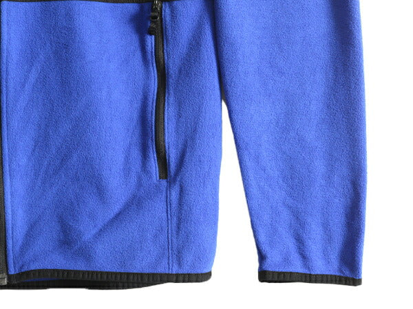 US企画 ノースフェイス フリース パーカー ジャケット メンズ M The North Face アウトドア ブルゾン フルジップ ハイネック 2トーン 黒 青