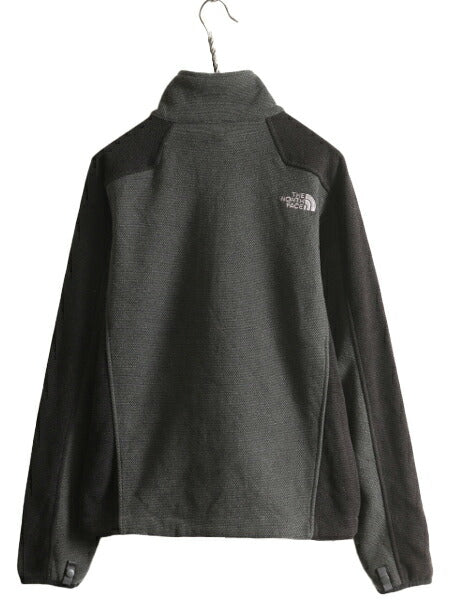 ノースフェイス フルジップ フリース ジャケット メンズ S 古着 The North Face アウトドア ブルゾン ジャンパー ハイネック 2トーン 黒 灰