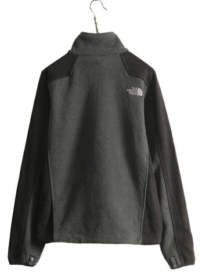 ノースフェイス フルジップ フリース ジャケット メンズ S 古着 The North Face アウトドア ブルゾン ジャンパー ハイネック 2トーン 黒 灰