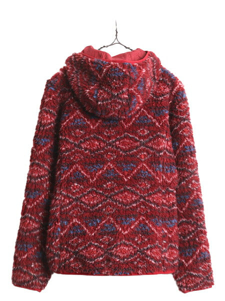 13年製 パタゴニア 総柄 レトロX カーディガン レディース L / 古着 Patagonia パイル フリース パーカー ジャケット ブルゾン フルジップ