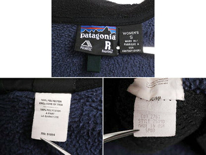00s 00年製 USA製 パタゴニア R2 フリース ジャケット レディース S 00年代 オールド Patagonia アウトドア フルジップ レギュレーター 紺