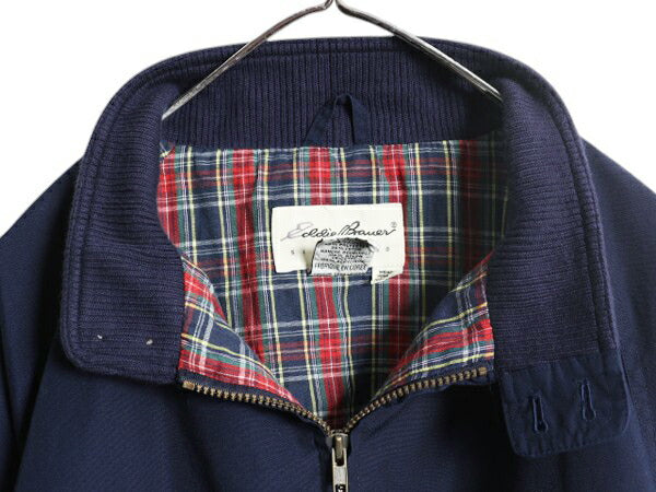 90s エディーバウアー スイングトップ ジャケット メンズ XL オールド Eddie Bauer フルジップ ブルゾン G-9 ハリントン チェック ライナー