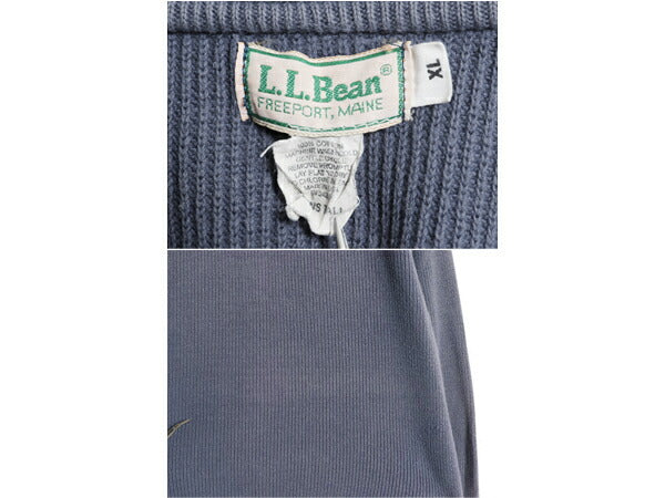 80s USA製 エルエルビーン ヘンリーネック コットン ニット セーター メンズ XL / ヴィンテージ LLBEAN アウトドア リブ編み 大きいサイズ