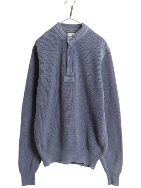 80s USA製 エルエルビーン ヘンリーネック コットン ニット セーター メンズ XL / ヴィンテージ LLBEAN アウトドア リブ編み 大きいサイズ