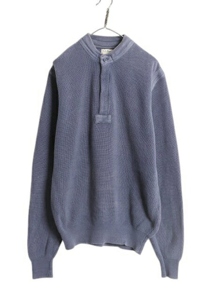 80s USA製 エルエルビーン ヘンリーネック コットン ニット セーター メンズ XL / ヴィンテージ LLBEAN アウトドア リブ編み 大きいサイズ