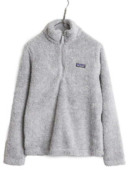 18年製 パタゴニア ロスガトス ハーフジップ レディース M / Patagonia アウトドア フリース プルオーバー ジャケット 毛長 パイル ボア 灰