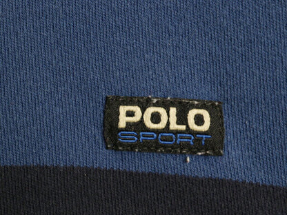 90s ポロスポーツ ラルフローレン ハーフジップ 長袖 Tシャツ メンズ XXL / オールド ボーダー プルオーバー ヘビーウェイト 大きいサイズ
