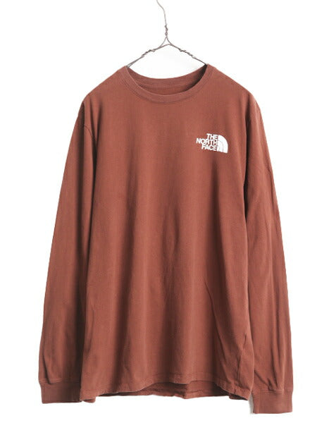 ノースフェイス 両面 プリント 長袖 Tシャツ メンズ L / The North Face アウトドア ロンT プリントT ロゴT バックプリント クルーネック