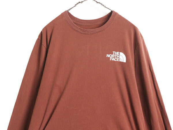 ノースフェイス 両面 プリント 長袖 Tシャツ メンズ L / The North Face アウトドア ロンT プリントT ロゴT バックプリント クルーネック