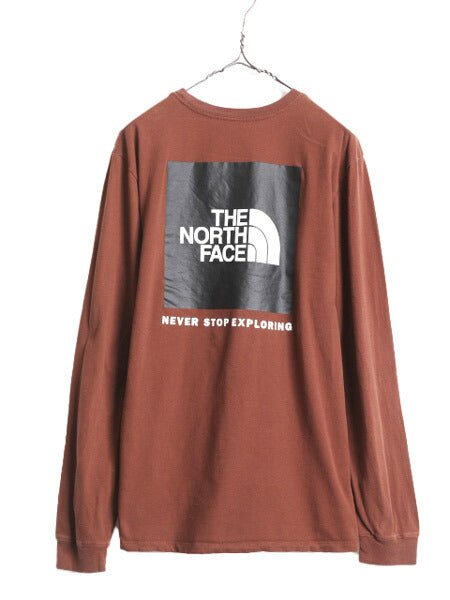 ノースフェイス 両面 プリント 長袖 Tシャツ メンズ L / The North Face アウトドア ロンT プリントT ロゴT バックプリント クルーネック