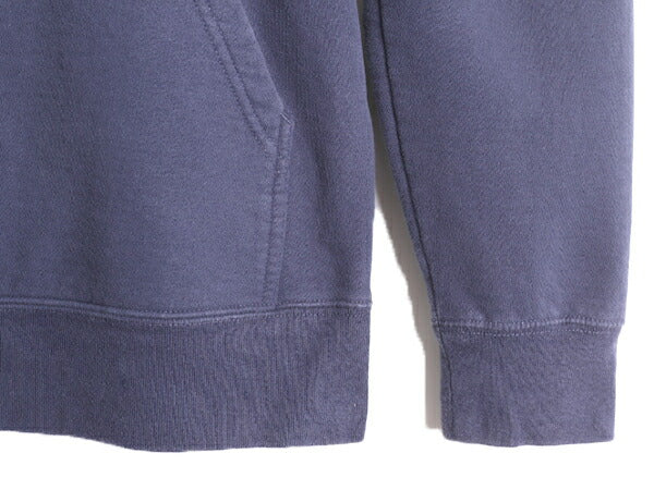 ノースフェイス プリント スウェット フード パーカー メンズ M 古着 The North Face アウトドア トレーナー プルオーバー 裏起毛 ネイビー