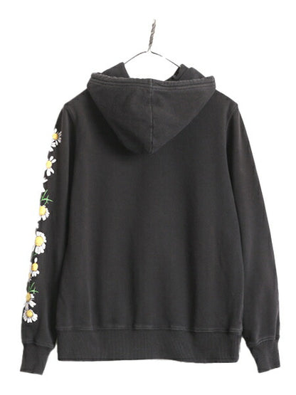 ノースフェイス プリント スウェット フード パーカー レディース S / 古着 The North Face プルオーバー 裏起毛 アウトドア 袖プリント 黒
