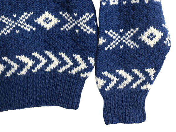 90s OLD GAP 3D 立体編み ウール デザイン ニット セーター メンズ S / オールド ギャップ ノルディック 総柄 ヘビーウェイト バーズアイ