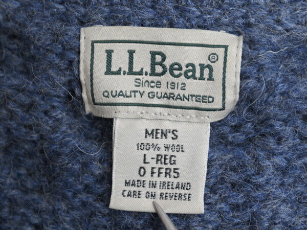 00s アイルランド製 エルエルビーン フィッシャーマン ウール ニット セーター メンズ L / 00年代 オールド LLBEAN アランニット ケーブル