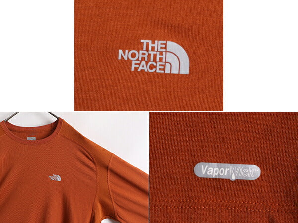ノースフェイス ヴェイパーウィック ストレッチ 長袖 Tシャツ メンズ L / The North Face vaperwick ロンT ベースレイヤー 薄手 オレンジ