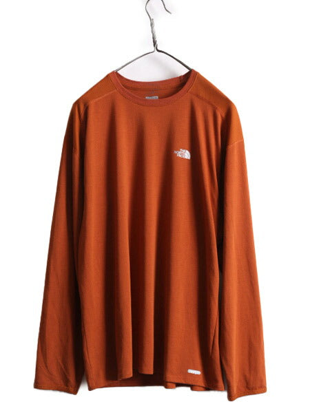 ノースフェイス ヴェイパーウィック ストレッチ 長袖 Tシャツ メンズ L / The North Face vaperwick ロンT ベースレイヤー 薄手 オレンジ